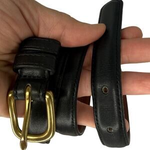 Vintage Coach 2800 Leather Belt Womens S Navy Black Brass Buckle Made USA